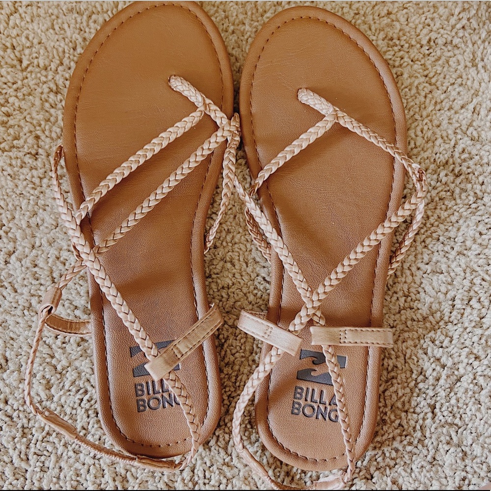 Billabong womens sandals rose gold and tan
